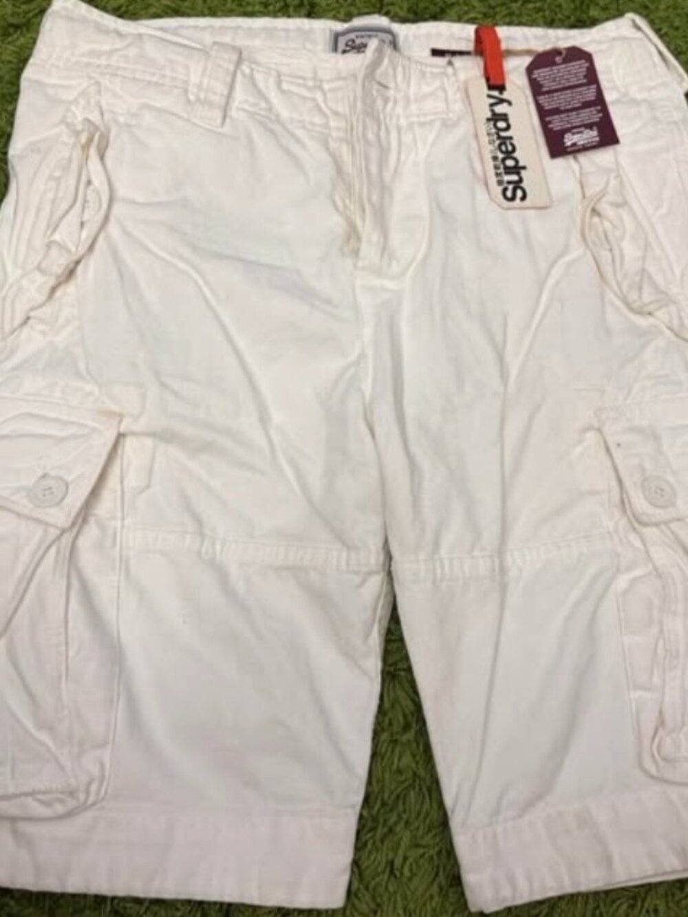 NWT Superdry Men's White Cargo Shorts Size M